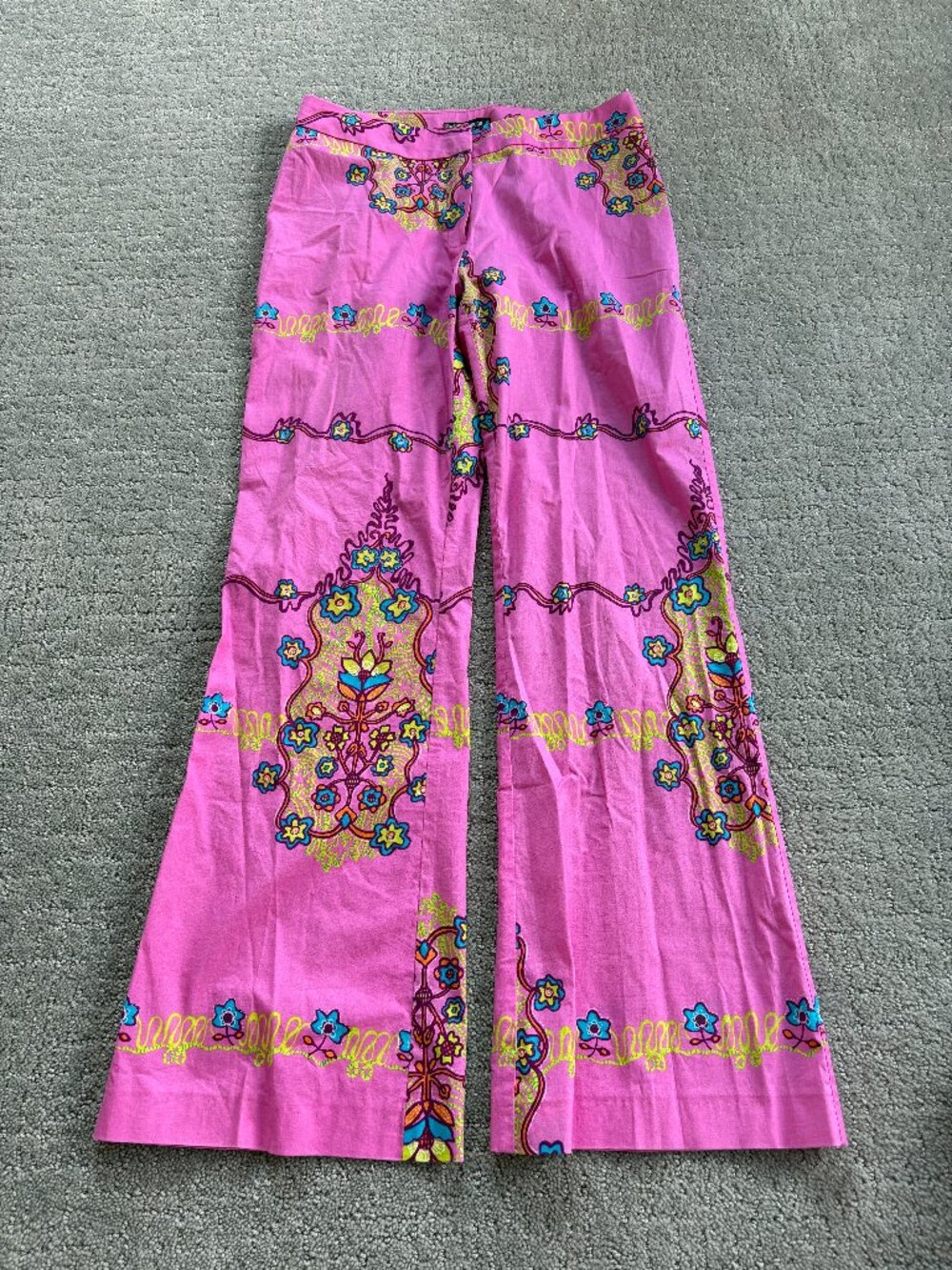 Vintage Sinequanone Size 6 T 38 Pink Magenta Wide Leg Dress Pants Made in France